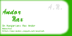 andor max business card